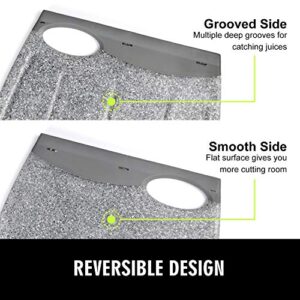 Small Plastic Cutting Board Set of 2, Mini Cutting Board for Small Kitchen Tasks, Non Slip Edges, Unique Design with Multiple Juice Grooves! BPA Free, Non-Porous, Dishwasher Safe (9.84" x 7.48")