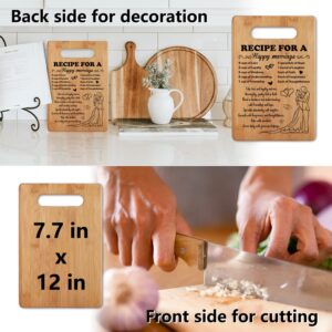 Wedding Gift for Couple, Bridal Shower Gifts for Bride and Groom Engagement, Happy Marriage Cutting Board, Gifts for Engagement Wedding, Newlywed Mr and Mrs Gifts Bride To Be Gifts