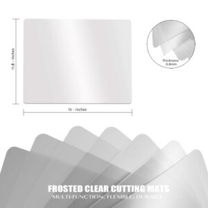 Fotouzy Plastic Cutting Board Set of 7, Frosted Clear Flexible Cutting Mats, BPA-Free, Non-Porous, Dishwasher Safe, Transparent