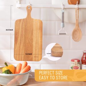 Paten Cutting Board,Acacia Serving Board, Wood Cutting Boards for Kitchen,Chopping Board with Grip Handle,Heavy Duty Cheese Board, Wooden Carving Board Medium