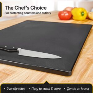 Thirteen Chefs Cutting Boards for Kitchen - 30 x 18 x .5" Black Color Coded Plastic Cutting Board with Non Slip Surface - Dishwasher Safe Chopping Board