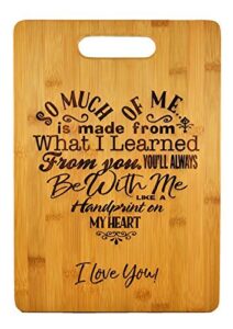 mothers gift – special love heart poem bamboo cutting board design mom gift mothers day gift mom birthday christmas gift engraved side for décor hanging reverse side for usage (9.75x13.75 rectangle)
