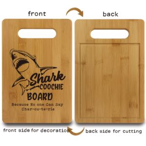 Shark Coochie Charcuterie Board for Meat and Cheese, Shark Coochie Board, Funny Cutting Board Laser Engraved Bamboo Board Serving Board Serving Tray White Elephant Gift for Friends Family