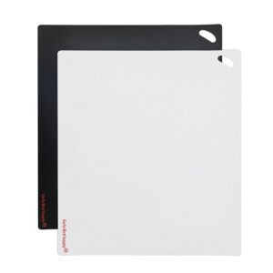 please review description before purchase. set of 2 cutting board mat (black-white, x-large 22.5w"x20"hx.040"thick)