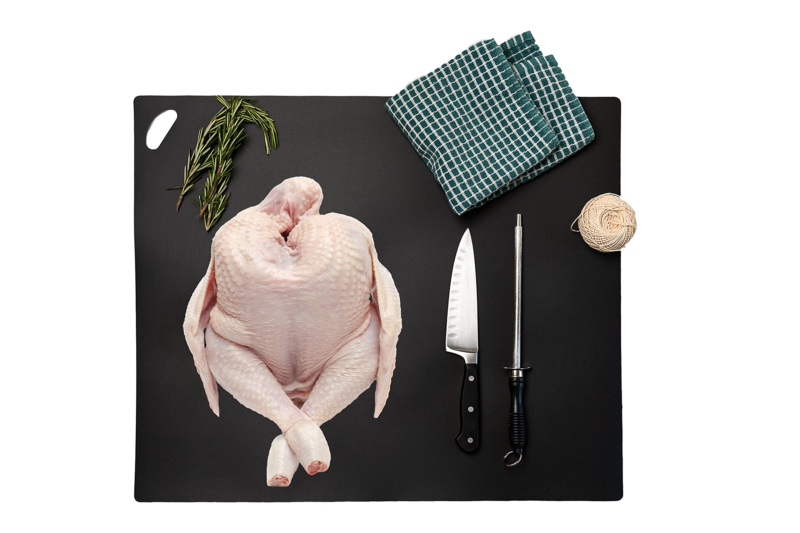 Please review description before purchase. Set of 2 Cutting board mat (Black-White, X-Large 22.5w"x20"hx.040"thick)