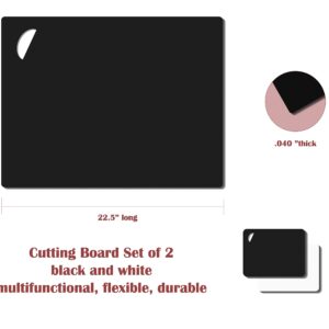 Please review description before purchase. Set of 2 Cutting board mat (Black-White, X-Large 22.5w"x20"hx.040"thick)