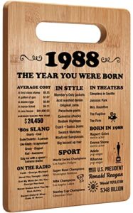 35th birthday gifts for women men, 35 year old birthday gifts, 1988 poster, back in 1988 cutting board, 35th birthday decorations