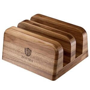 dofira acacia wood holder kitchen cutting board stand for countertop organizer designed for forest stag series serving board, holds up to 2 cutting boards to 0.8in thick