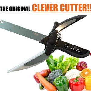 Clever Cutter 2-in-1 Knife & Cutting Board- The Original Quickly Chops Your Favorite Fruits, Vegetables, Meats, Cheeses & More in Second, Replace your Kitchen Knives and Cutting Boards