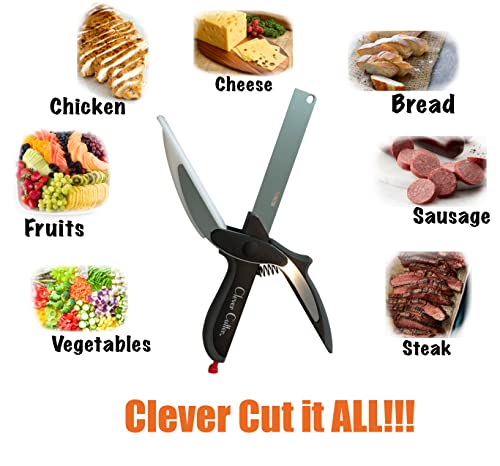 Clever Cutter 2-in-1 Knife & Cutting Board- The Original Quickly Chops Your Favorite Fruits, Vegetables, Meats, Cheeses & More in Second, Replace your Kitchen Knives and Cutting Boards