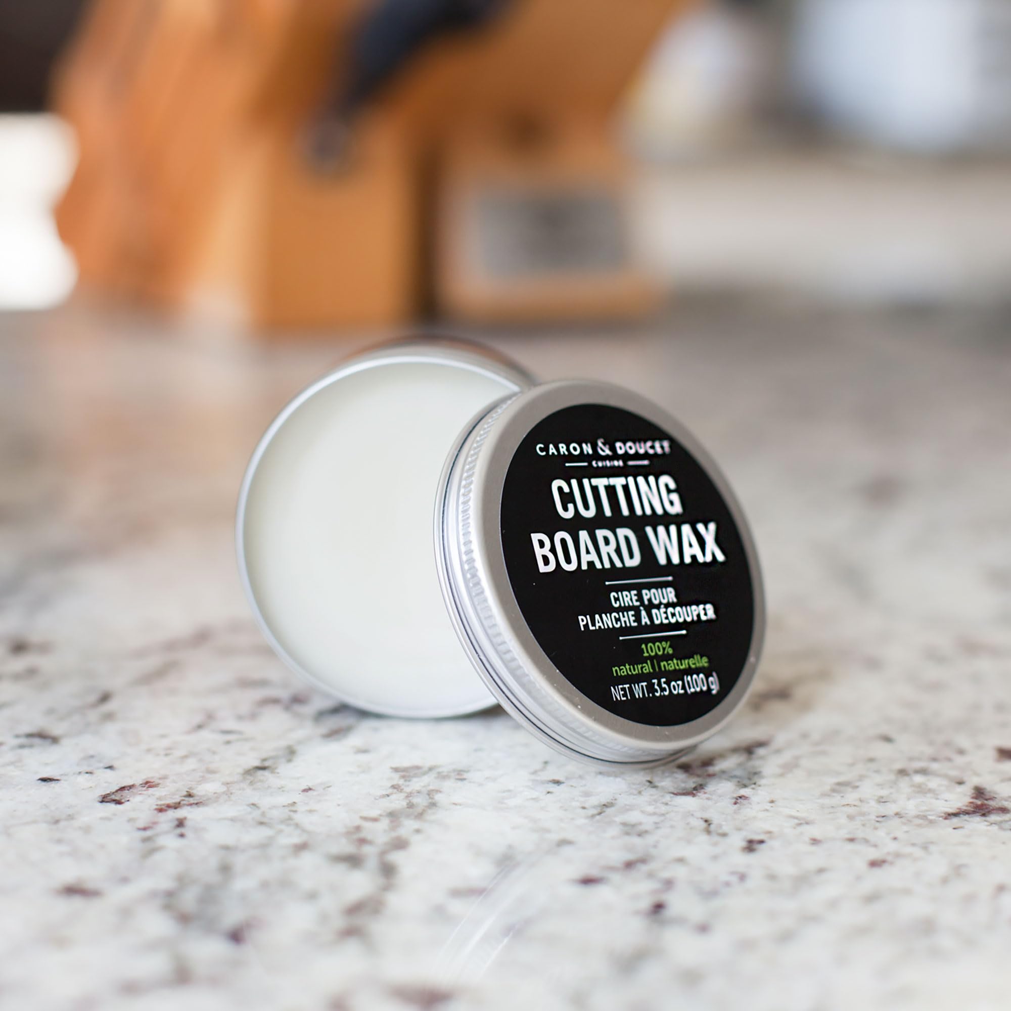 Caron & Doucet - Cutting Board & Butcher Block Wood Conditioning & Finishing Wax | 100% Plant-Based & Vegan, Best for Wood & Bamboo Conditioning & Sealing | Does NOT Contain Mineral Oil!