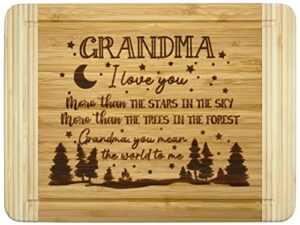 grandma gifts, birthday mother's day thanksgiving christmas gift for nana grandma grandmother mother, engraved cutting board -grandma you mean the world to me