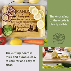 Grandma Gifts, Birthday Mother's Day Thanksgiving Christmas Gift for Nana Grandma Grandmother Mother, Engraved Cutting Board -Grandma You Mean The World to Me