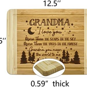 Grandma Gifts, Birthday Mother's Day Thanksgiving Christmas Gift for Nana Grandma Grandmother Mother, Engraved Cutting Board -Grandma You Mean The World to Me