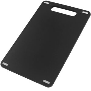 palaxe plastic cutting boards for kitchen non-slip with silicon feet, dishwasher safe thick chopping boards, grip handle, rubber, easy to clean for kitchen, family, outdoors(black b)