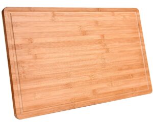 xxxl extra large bamboo cutting board 24x16 inches largest stove top wood carving board for turkey bbq meat vegetable with juice groove over sink
