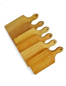 woodla mini charcuterie boards cutting board with handle set of 6 pcs beechwood, bulk pack