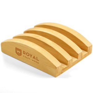 royal craft wood cutting board organizer - cutting board stand and holder for countertop space optimization, cutting board rack that holds up to 3 cutting boards to 0.6 inches thick