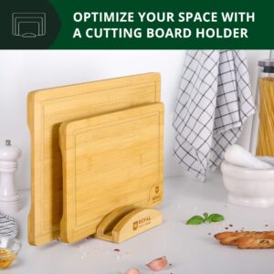 ROYAL CRAFT WOOD Cutting Board Organizer - Cutting Board Stand and Holder for Countertop Space Optimization, Cutting Board Rack that Holds up to 3 Cutting Boards to 0.6 Inches Thick