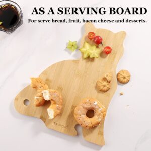 Cat Shaped Charcuterie Board Funny, Kids Serving Board, Cute Cheese Board, Personalized Bamboo Cutting Board 15" x 13" x 0.6”