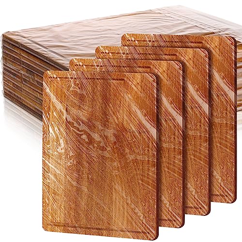 12 Pcs Wood Cutting Board Bulk Kitchen Chopping Boards Rectangular Cutting Board with Juice Groove Large Wooden Cutting Board for Kitchen Meat Cheese Bread Vegetables (Acacia Wood, 14 x 11 Inch)