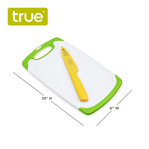 True Small Cutting Board with Paring Knife, Cutting Board and Knife Set, Fruit and Vegetable cutting board, Lemon and Lime board, Cutting Board Set of 2, Green