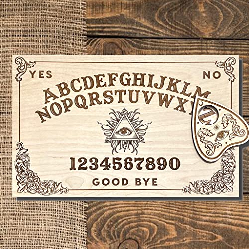 Medium Wooden Spirit Board - Talking Board - Spirit Board - Medium Size 14.5 x 9.2'' Handmade Wooden Premium Quality Board and Planchette