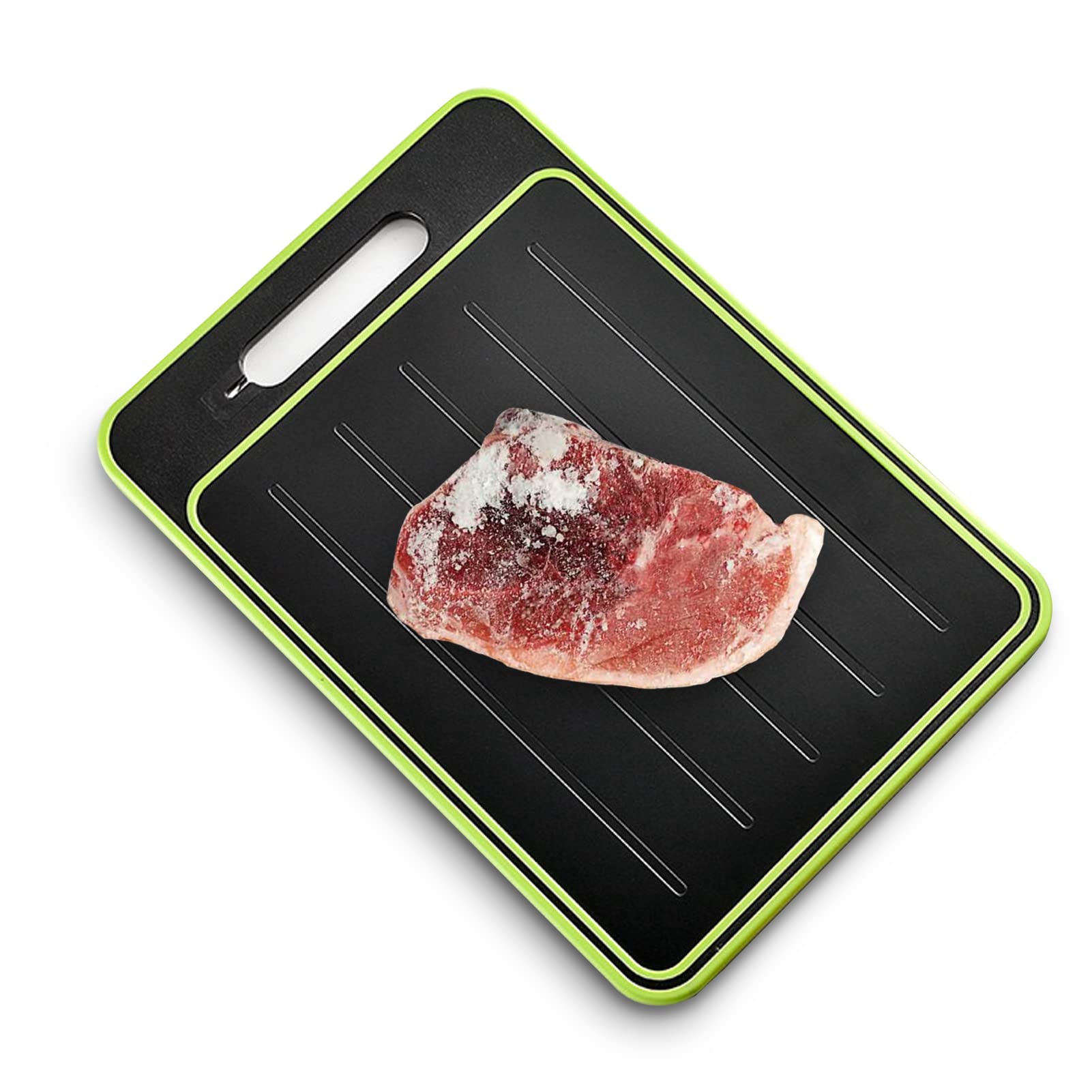 2 in 1 Defrosting Tray/cutting Board, Defrost Cutting Board with Knife Sharpener, Thawing Tray for Frozen Meat, Double Sided Cutting Board with Knife Sharpener