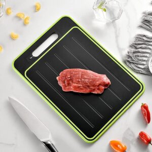 2 in 1 Defrosting Tray/cutting Board, Defrost Cutting Board with Knife Sharpener, Thawing Tray for Frozen Meat, Double Sided Cutting Board with Knife Sharpener