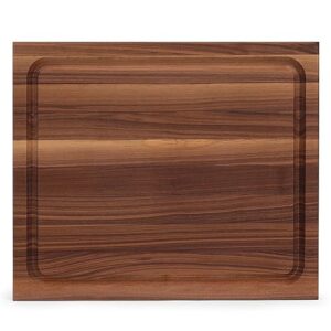 John Boos Reversible 21 Inch Wide 1.5 Inch Thick Au Jus Carving Wood Cutting Board with Deep Juice Groove, 17 x 21 x 1.5 Inches, Walnut