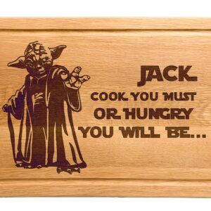 Star Personalized Cutting Board, Yod a Board Cook You Must or Hungry Will Be, Fathers Day or Birthday Gift, Custom Engraved Charcuterie Board, Star Sign Wars, Customizable Gift for Men, Dad