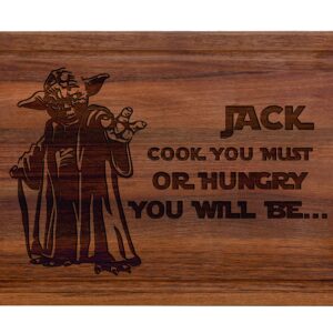 Star Personalized Cutting Board, Yod a Board Cook You Must or Hungry Will Be, Fathers Day or Birthday Gift, Custom Engraved Charcuterie Board, Star Sign Wars, Customizable Gift for Men, Dad