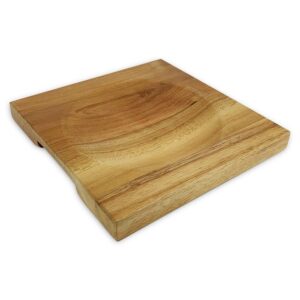 farmhouse kitchen decor acacia wood cutting block with hollow center, cheese board onion board vegetable board chopping board salad bowl mincing tools, birthday housewarming gifts, 8x8 inch
