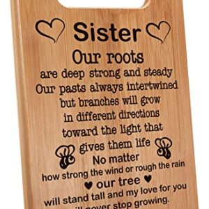 MY-ALVVAYS Sister Gifts from Sisters, Birthday Gifts for Sisters, Cutting Board Gift, 7"x11", Double-Sided Use -074