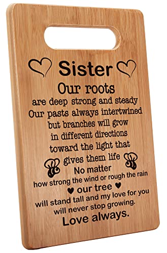 MY-ALVVAYS Sister Gifts from Sisters, Birthday Gifts for Sisters, Cutting Board Gift, 7"x11", Double-Sided Use -074