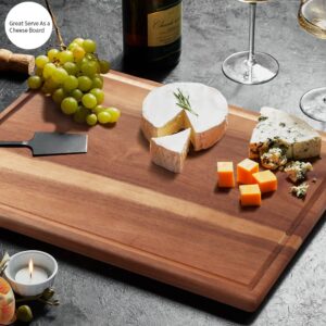 GinSent Cutting Boards,Premium Acacia Wood Cutting Board Set of 3,Wooden Cutting Boards for Kitchen Dishwasher Safe,3 Suitable Sizes Chopping Boards for Meat Vegetables Cheese and Bread