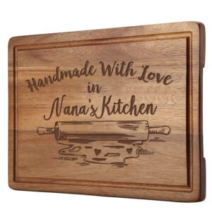 gift for nana, hand made with love in nana's, engraved kitchen cutting board, gifts for mom, grandma, nana, mother's day gift, christmas gift one size