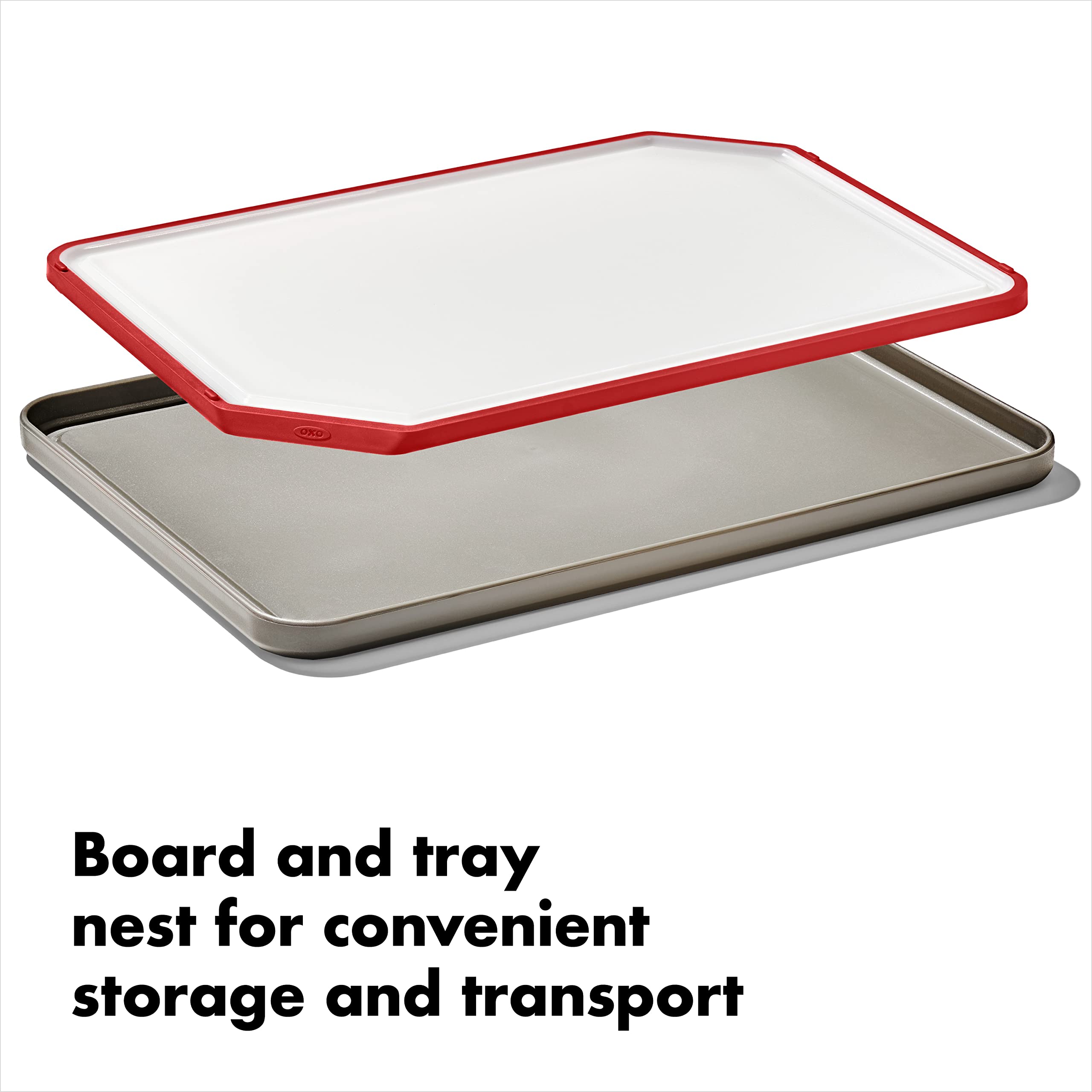 OXO Outdoor Kitchen Cutting Board & Tray,White