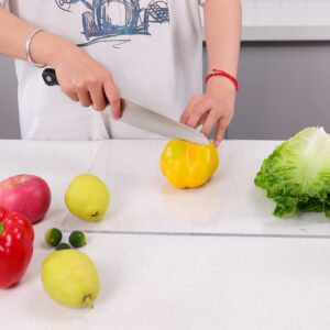 Acrylic Anti-Slip Transparent Cutting Board, 2023 New Acrylic Cutting Boards for Kitchen Counter, Clear Chopping Board Non Slip Cutting Boards with Lip for Kitchen Cutting (16 * 12 in)