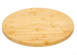 royalhouse natural bamboo round cutting board for kitchen, chopping boards for meat & vegetables, cheese and charcuterie board, serving tray, 11.8" round 0.6" thick