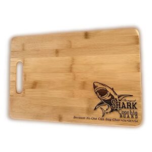shark coochie board, because no one can say charcuterie, (13.75" x 9.75"), charcuterie board, funny shark week, cheese board, funny cutting board, christmas in july, serving tray, white elephant gift