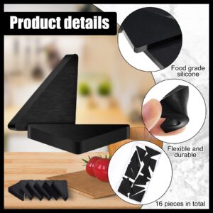 Set of 16 Cutting Board Feet, Non Slip Silicone Pads Black Non Adhesive, Glue Free