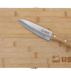 ust pack along cutting board with knife made of bamboo for portable food preparation with moisture resistant and eco friendly design for camping and everyday use