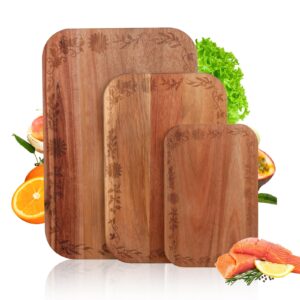 decorative cutting board by beardo for kitchen acacia cute wood cutting boards set large medium and small sizes with floral