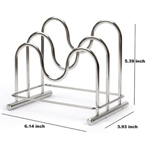 LENITH 304 Stainless Steel Wire Cutting Board Holder, Cutting Board Rack Organizer Kitchen with 2 Sectional