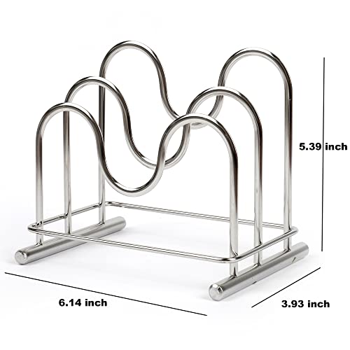 LENITH 304 Stainless Steel Wire Cutting Board Holder, Cutting Board Rack Organizer Kitchen with 2 Sectional