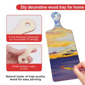 48 Pieces Mini Wooden Cutting Board With Handle Paddle Small Cheese Chopping Kitchen Board Wooden Cooking Serving Charcuterie Board For Kitchen Decor Crafts Diy (9.5 * 3.5 Inches)