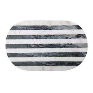 bloomingville marble cheese and cutting board with stripes, black and white
