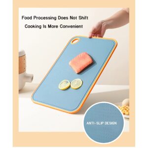 Cutting Boards For Kitchen Plastic, 10.6x16 Large Cutting Board, Double-Sided Plastic Cutting Board, Non-Slip Cutting Board, Blue