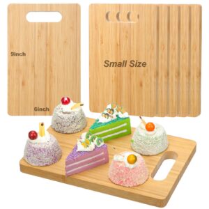lounsweer 6 pcs thicken cutting board bamboo bulk kitchen chopping board serving wood board charcuterie boards for laser engraving thanksgiving housewarming gift(9 x 6 x 0.6 in)